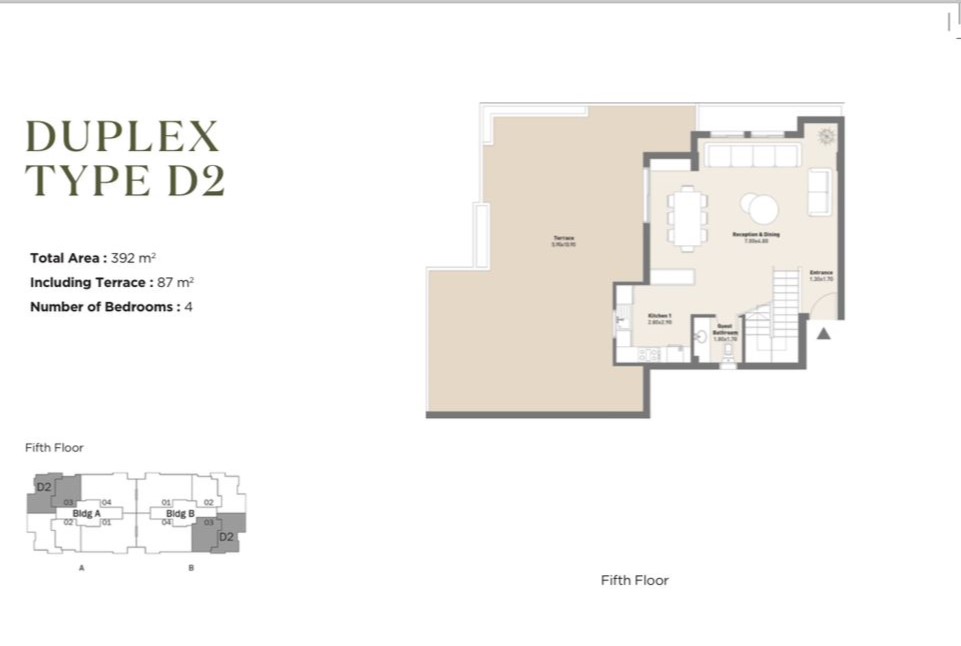 Floor plan for duplex at Al Maqsad