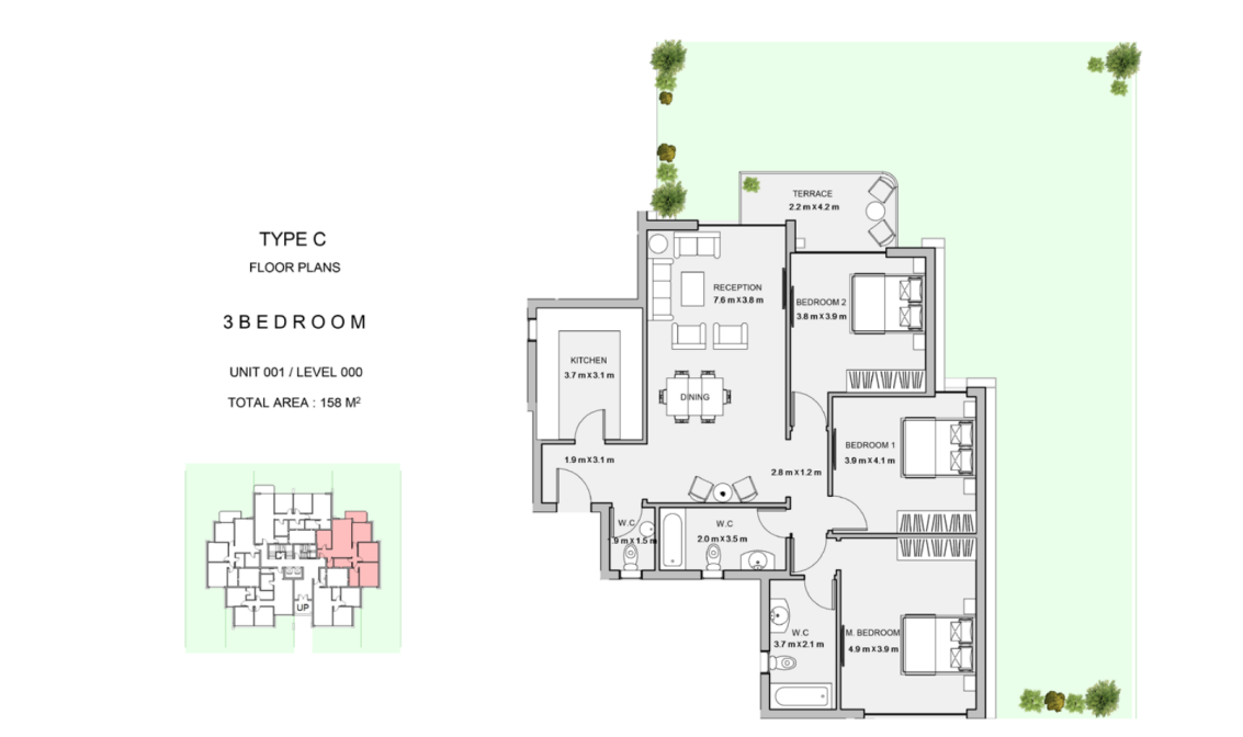 Floor plan for apartment at Atika