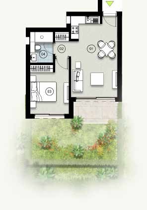 Floor plan for apartment at ZED East