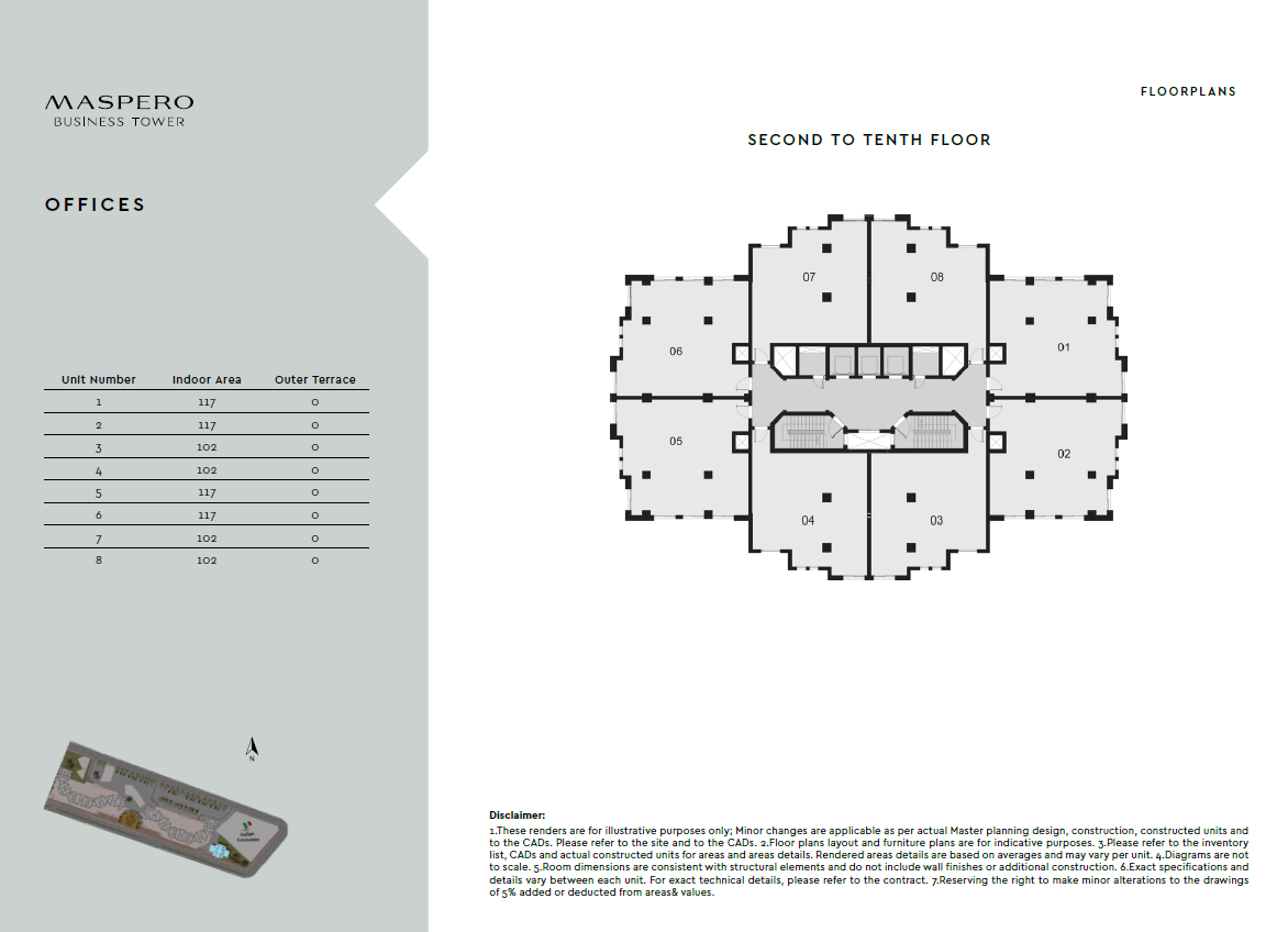 Floor plan for  at Maspero Business Tower