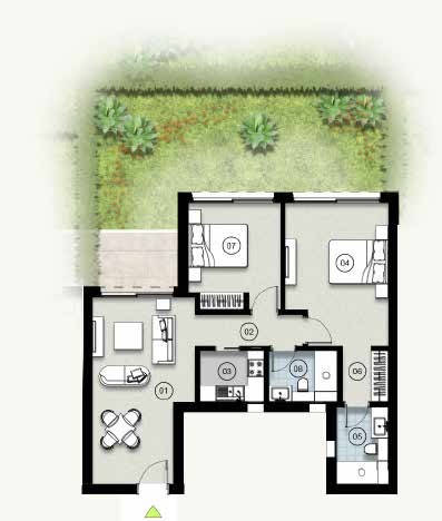 Floor plan for apartment at ZED East