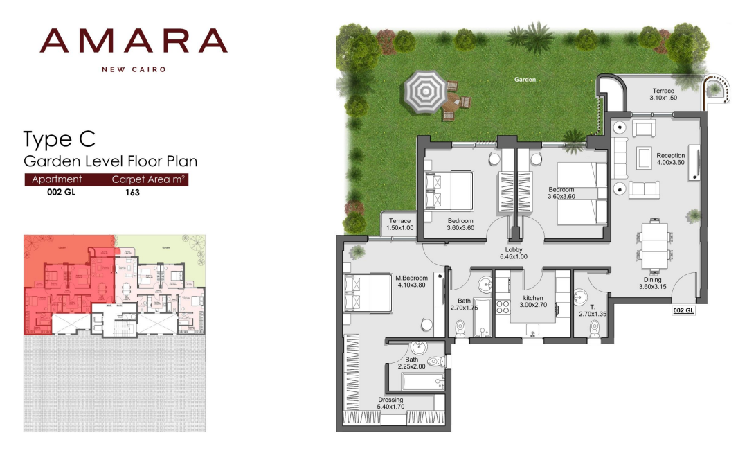 Floor plan for apartment at Amara