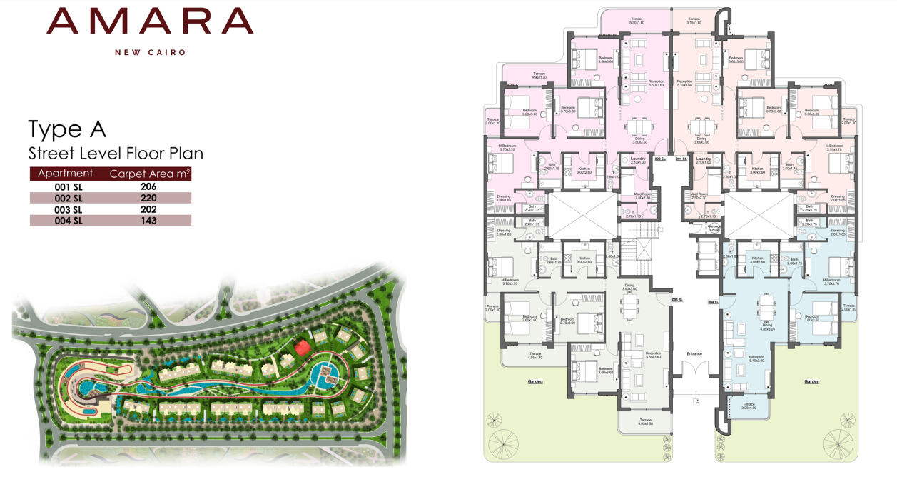 Floor plan for apartment at Amara