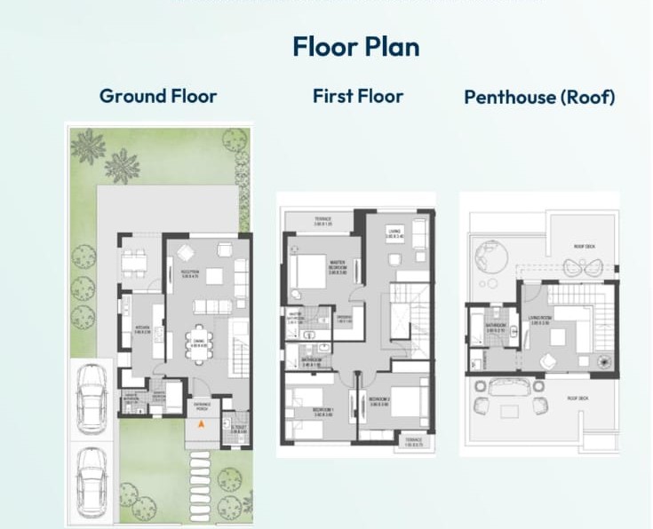 Floor plan for townhouse at O West Orascom