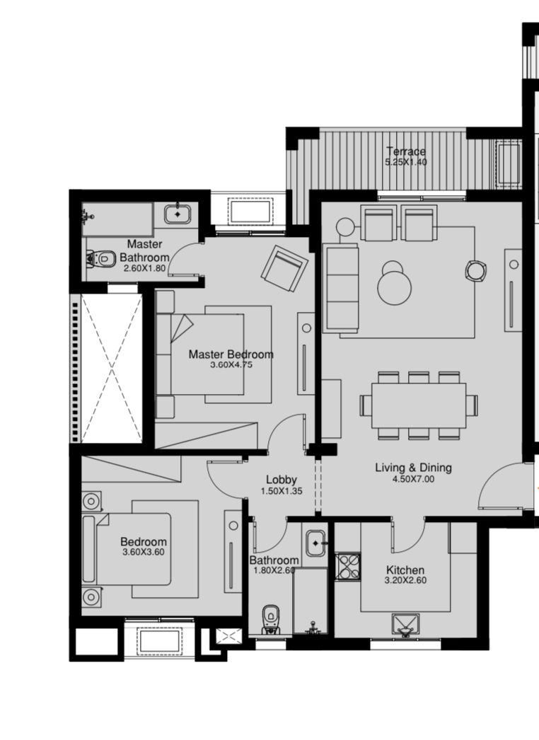 Floor plan for apartment at O West Orascom
