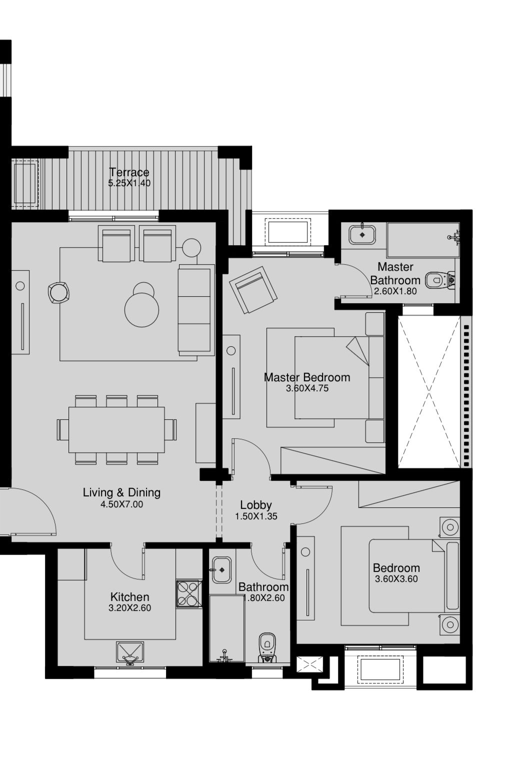Floor plan for apartment at O West Orascom