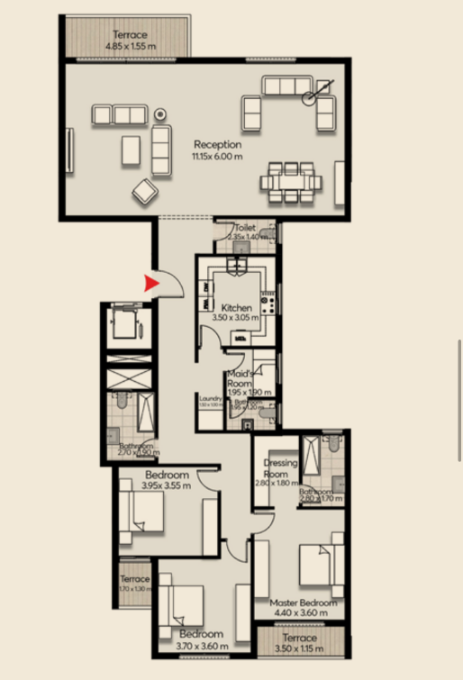 Floor plan for villa at Mar ville