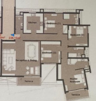 Floor plan for apartment at Palm Hills New Cairo
