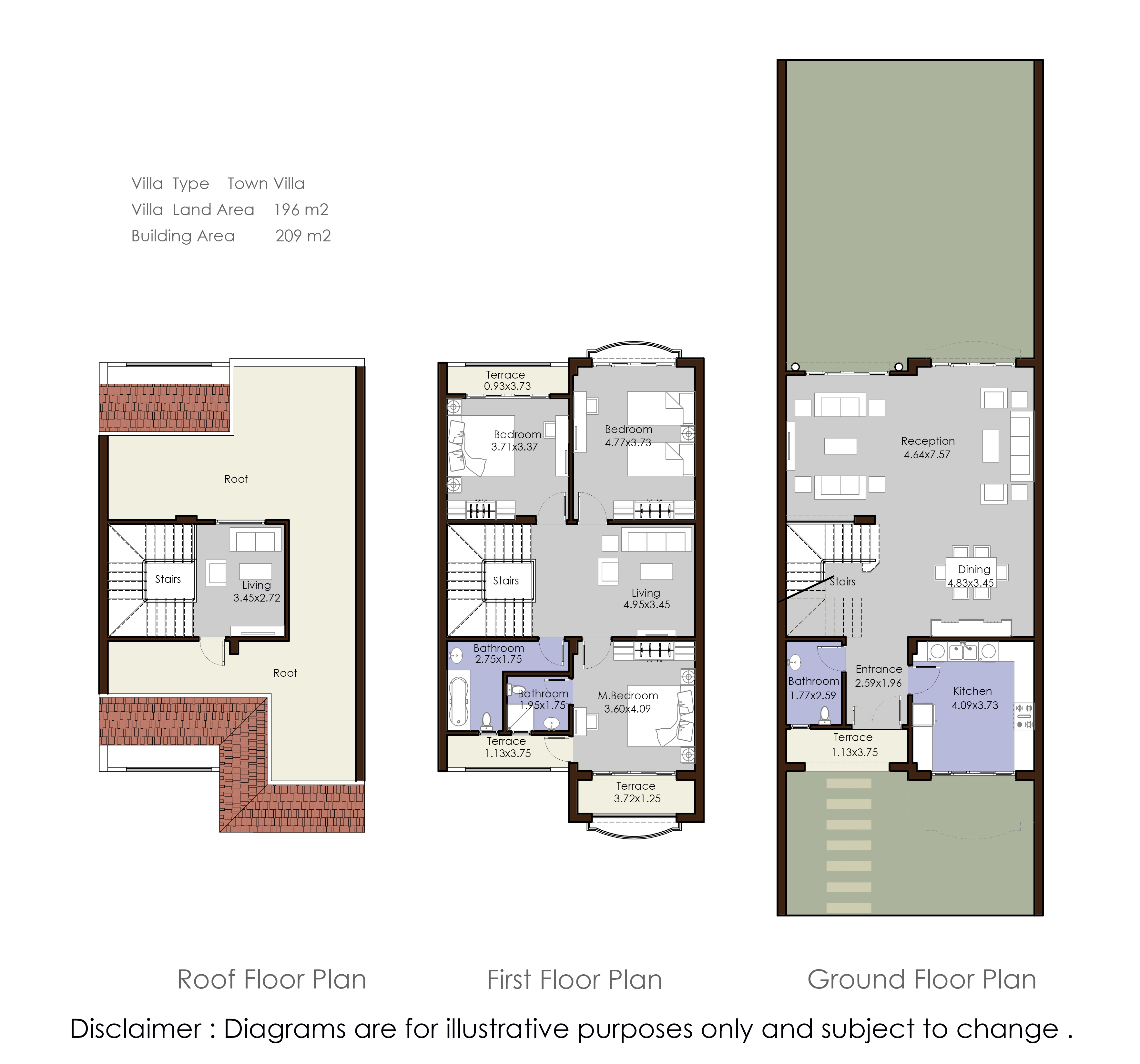 Floor plan for townhouse at El Patio Prime