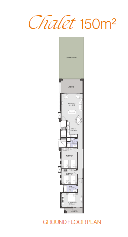 Floor plan for chalet at La Vista Ras El Hekma