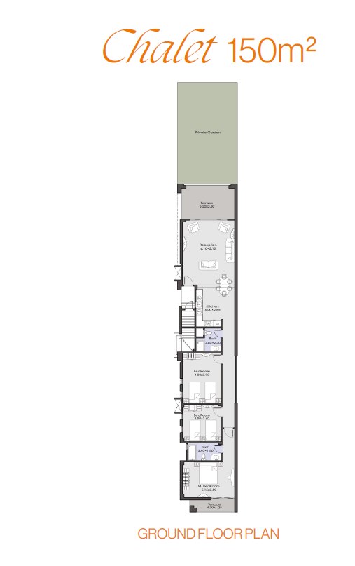 Floor plan for chalet at La Vista Ras El Hekma