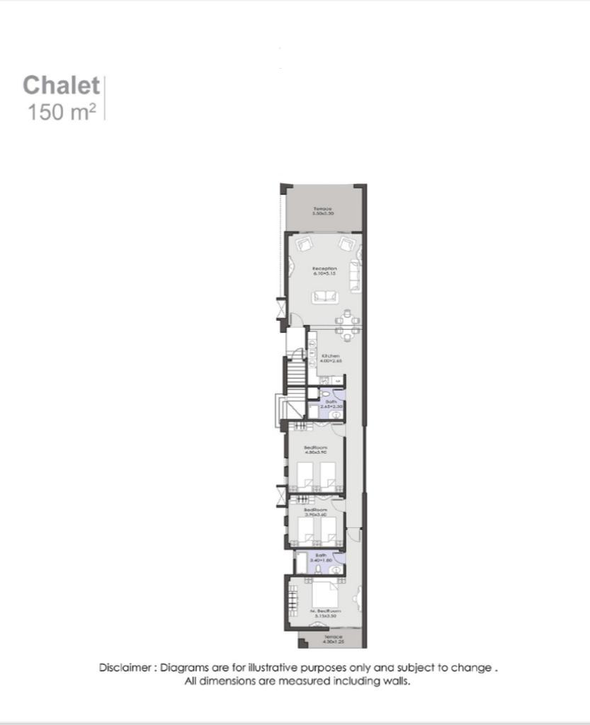 Floor plan for chalet at La Vista Ras El Hekma