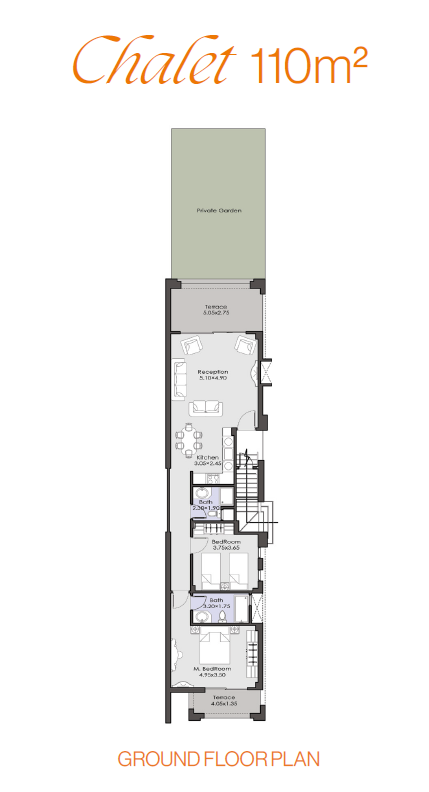 Floor plan for chalet at La Vista Ras El Hekma
