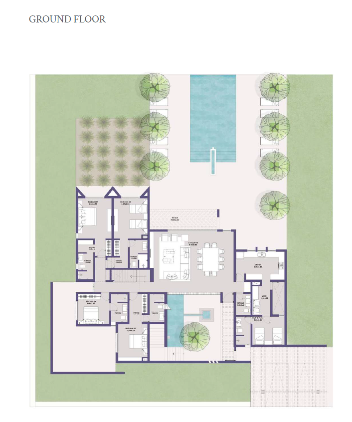 Floor plan for villa at North Bay - El Gouna