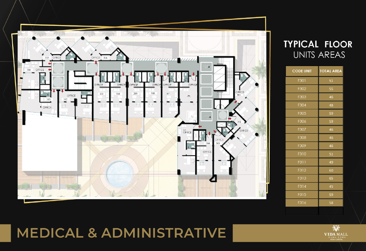 Floor plan for  at Vida Mall Down Town