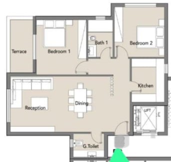 Floor plan for penthouse at Badya