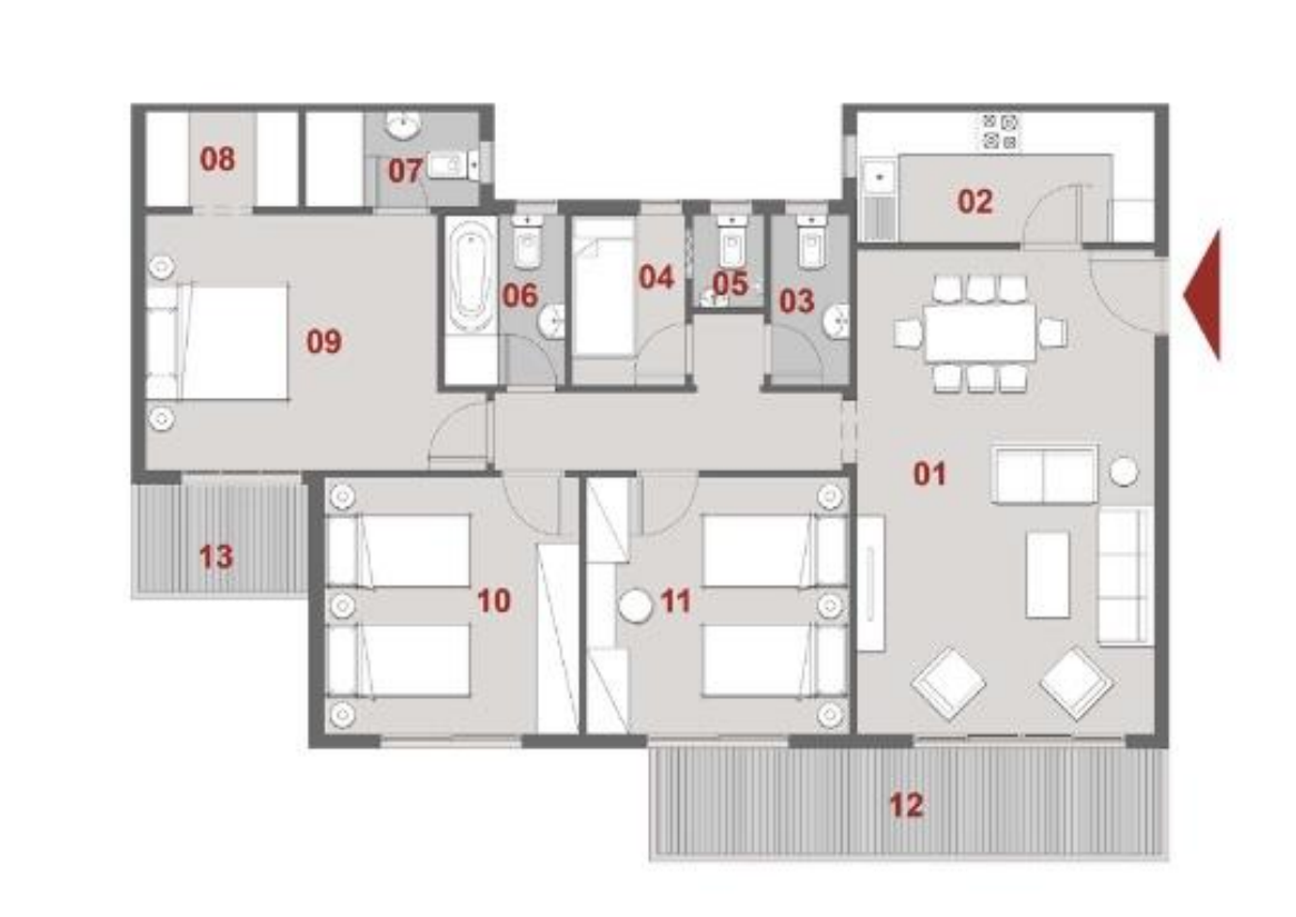 Floor plan for apartment at Il Bosco City