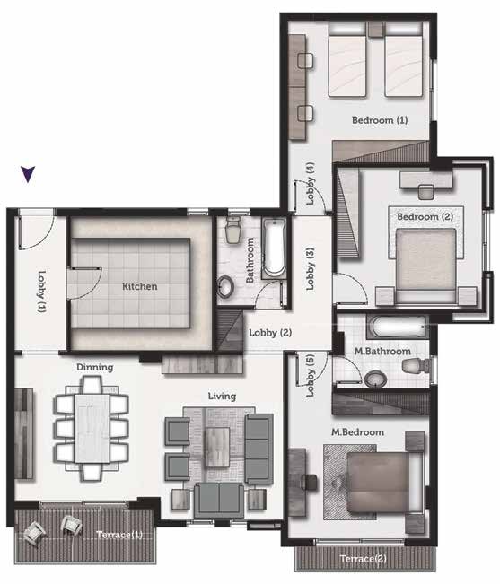 Floor plan for apartment at El Patio 7