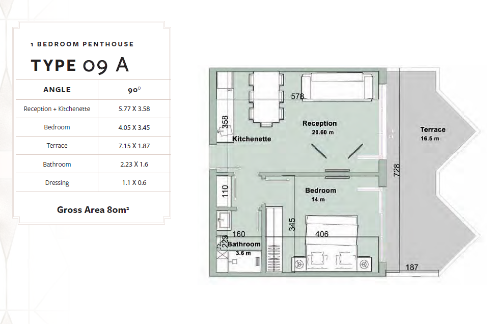 Floor plan for apartment at Fouka Bay