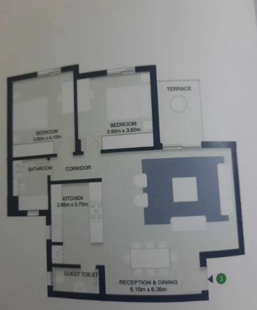 Floor plan for apartment at VYE SODIC