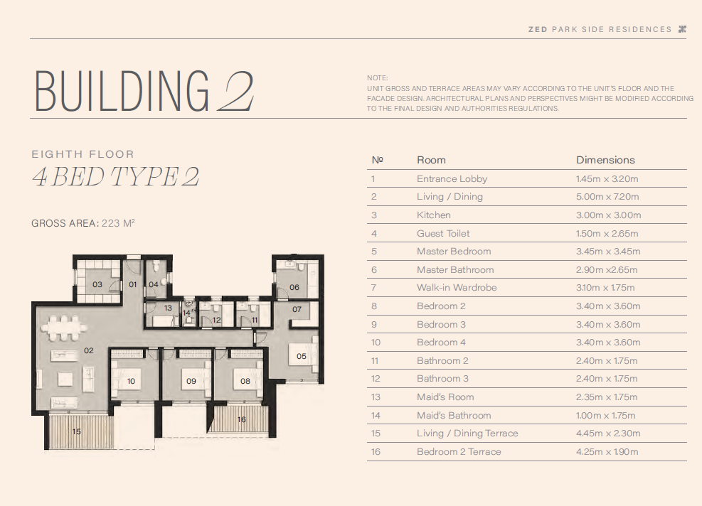 Floor plan for apartment at ZED