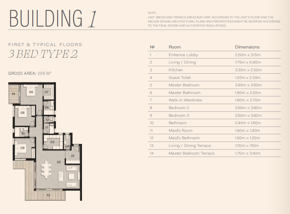 Floor plan for apartment at ZED