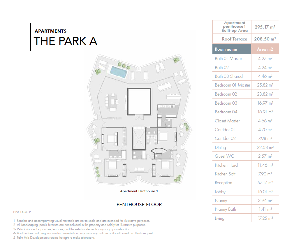 Floor plan for apartment at Badya