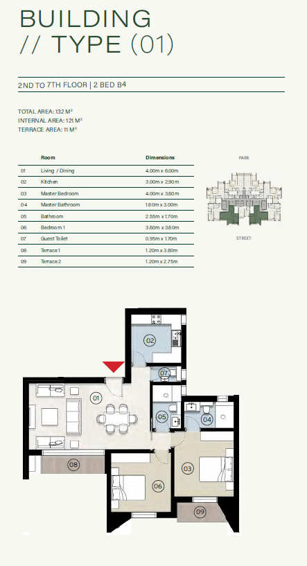 Floor plan for apartment at ZED East