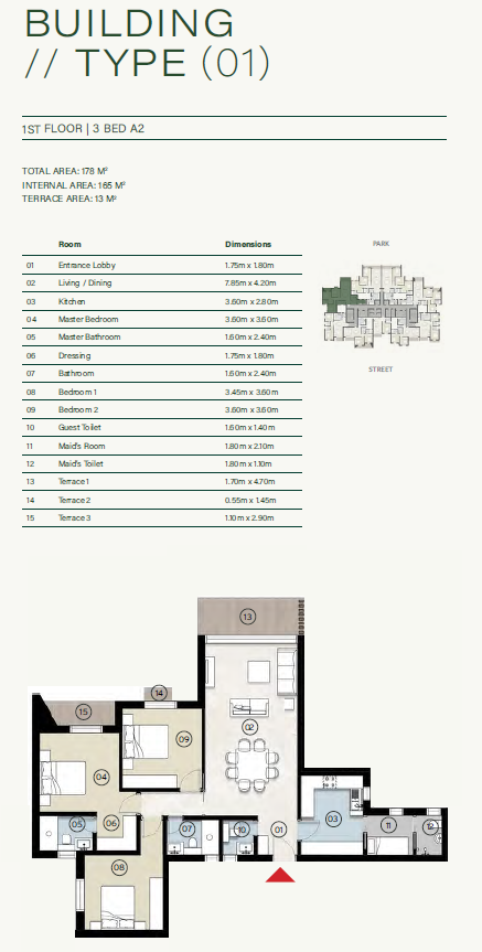 Floor plan for apartment at ZED East