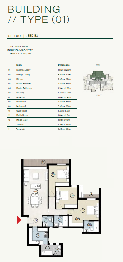 Floor plan for apartment at ZED East