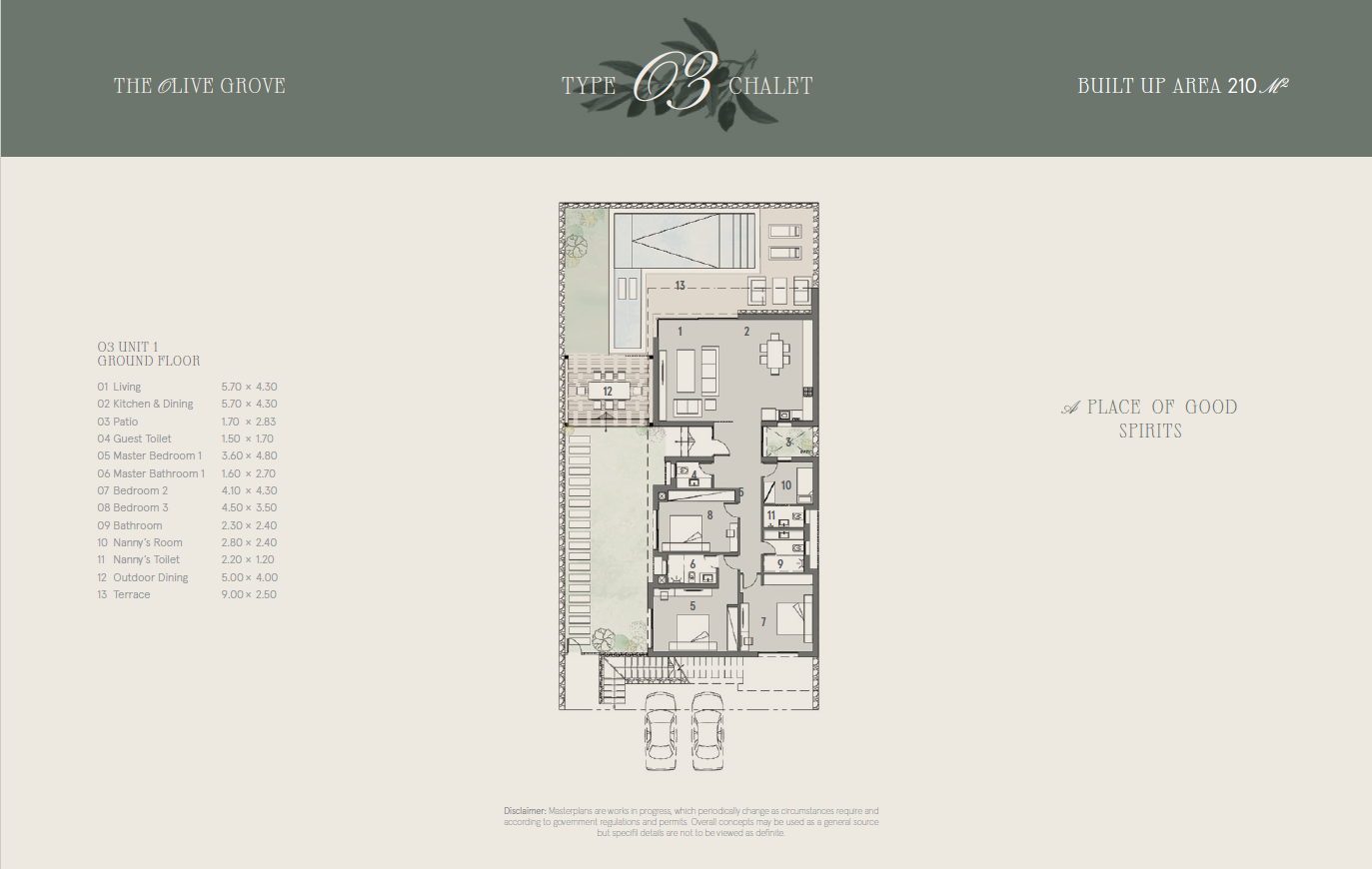 Floor plan for chalet at Marsa Baghush