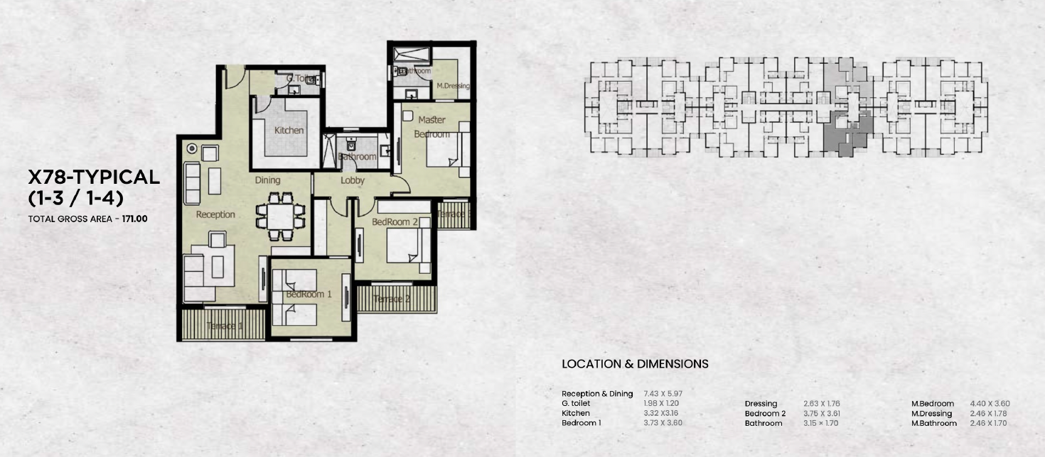 Floor plan for apartment at Azad Views