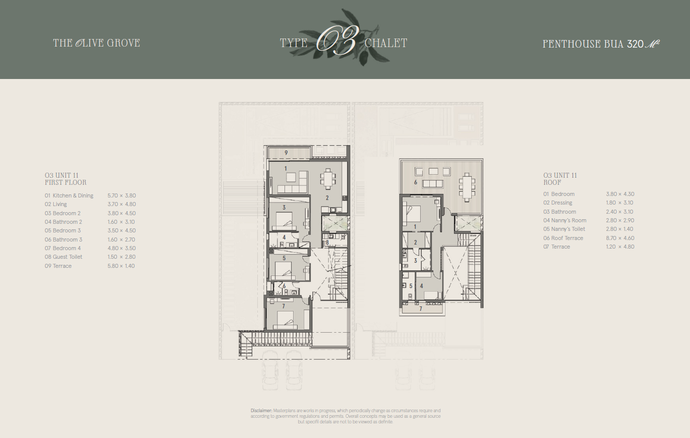 Floor plan for penthouse at Marsa Baghush