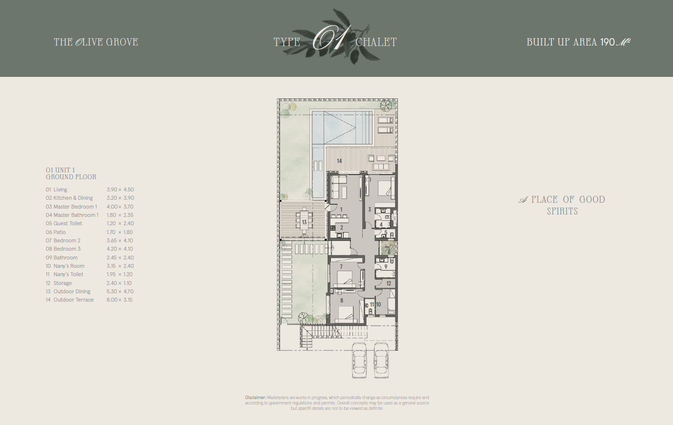 Floor plan for chalet at Marsa Baghush