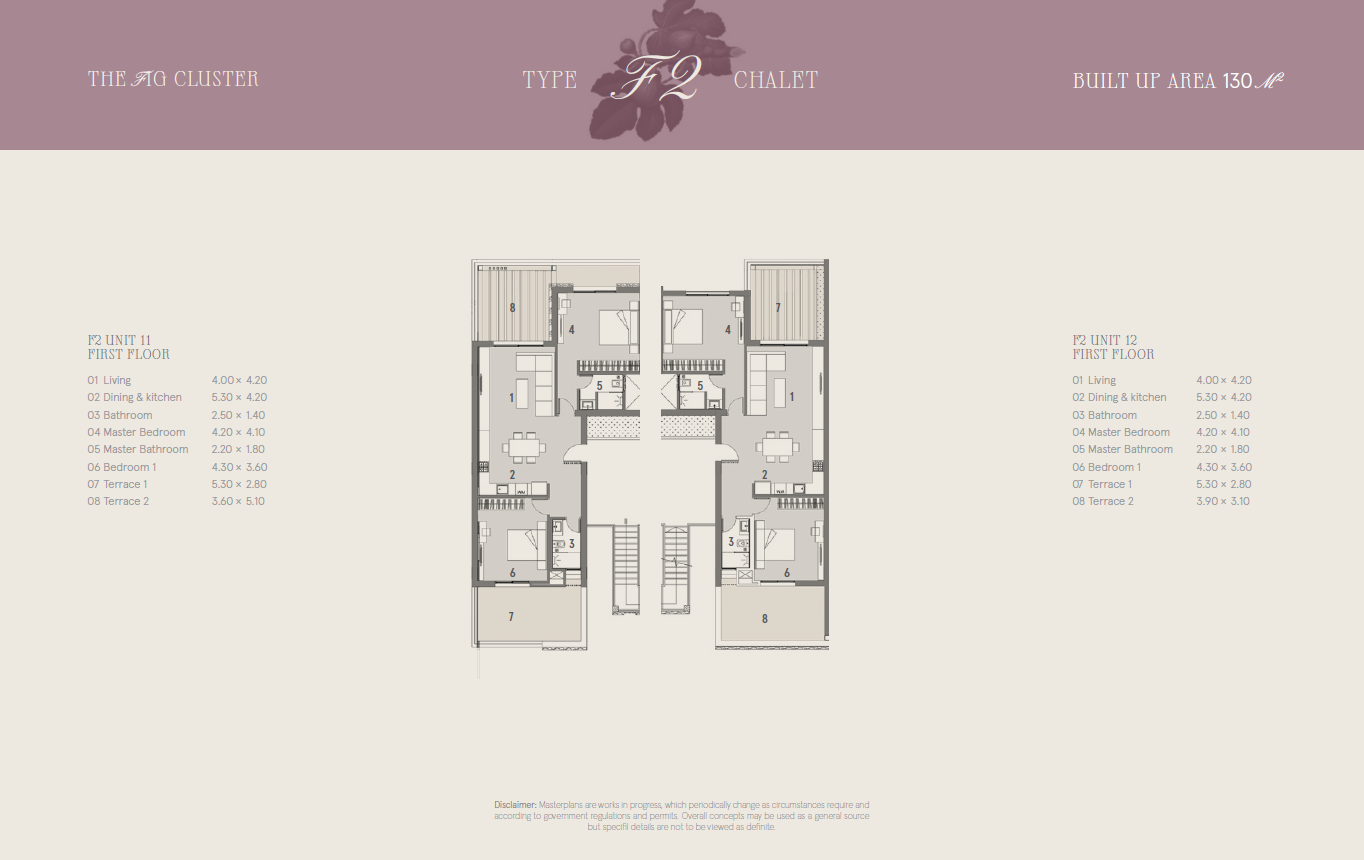 Floor plan for chalet at Marsa Baghush