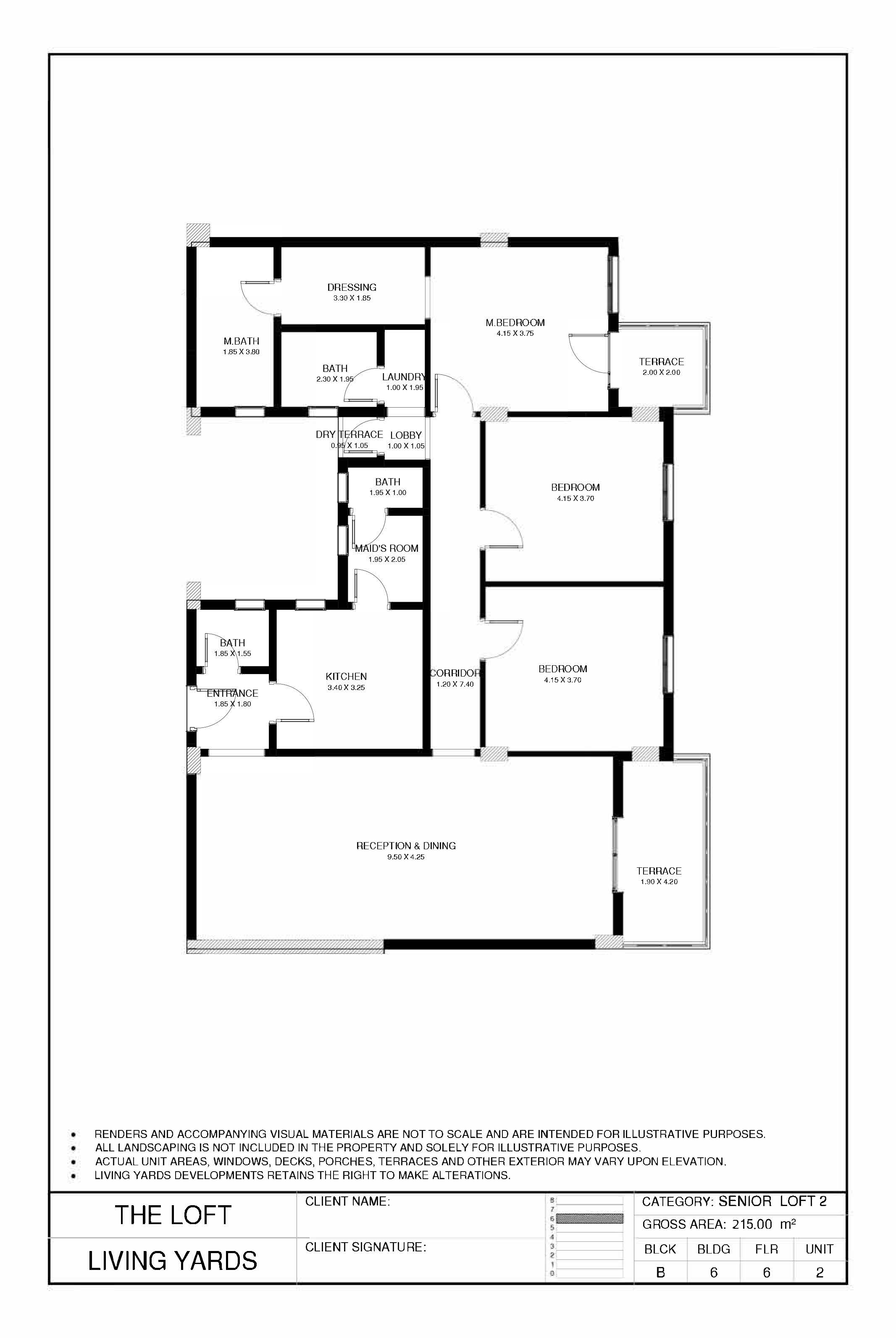 Floor plan for apartment at The Loft