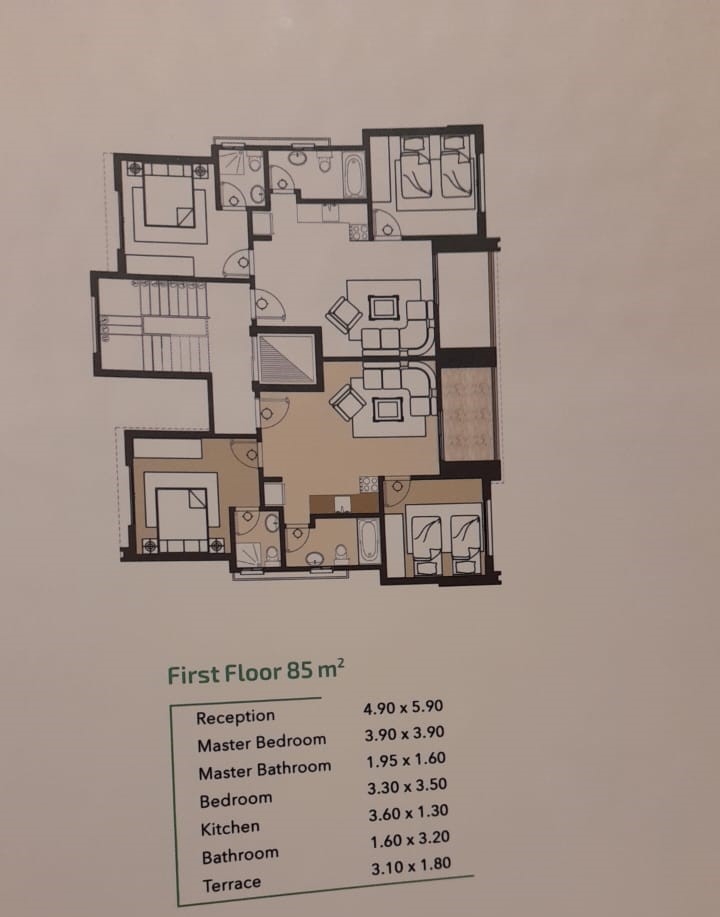Floor plan for chalet at Sea View