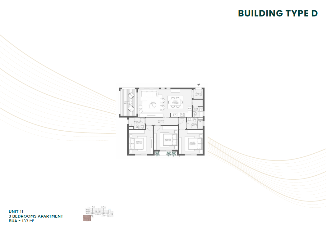 Floor plan for apartment at Makadi Heights
