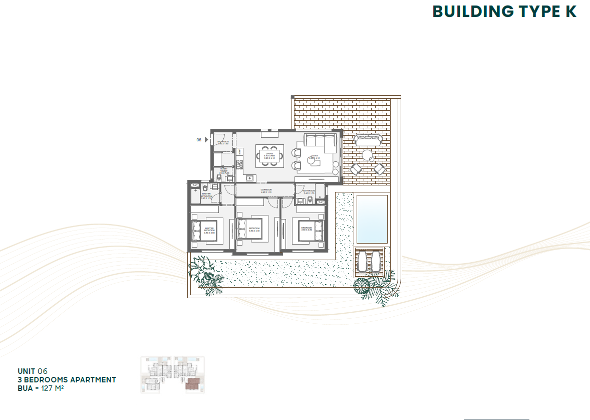 Floor plan for chalet at Makadi Heights