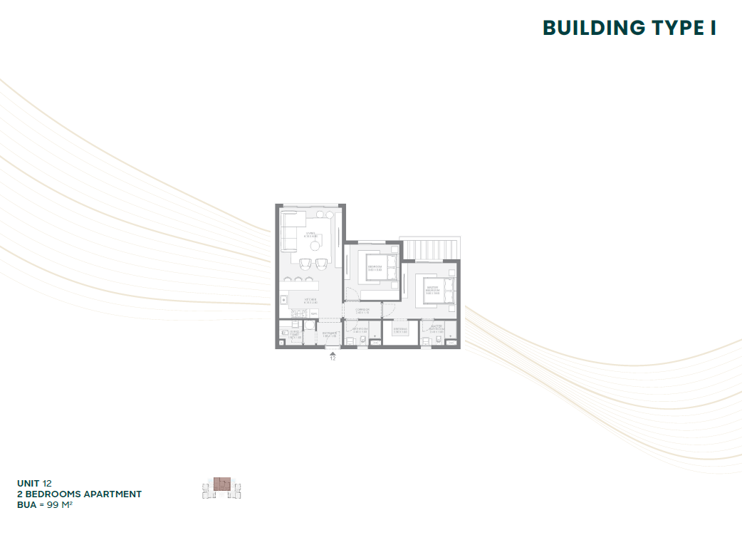 Floor plan for chalet at Makadi Heights