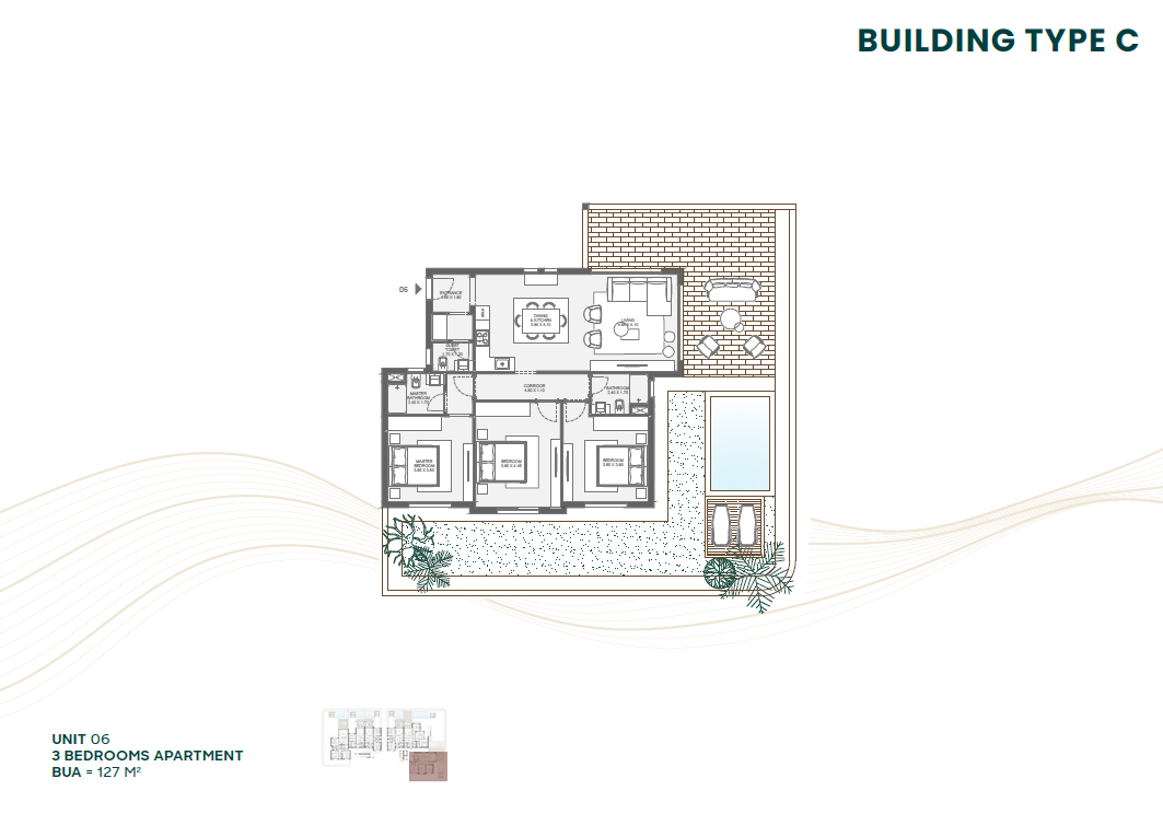 Floor plan for chalet at Makadi Heights