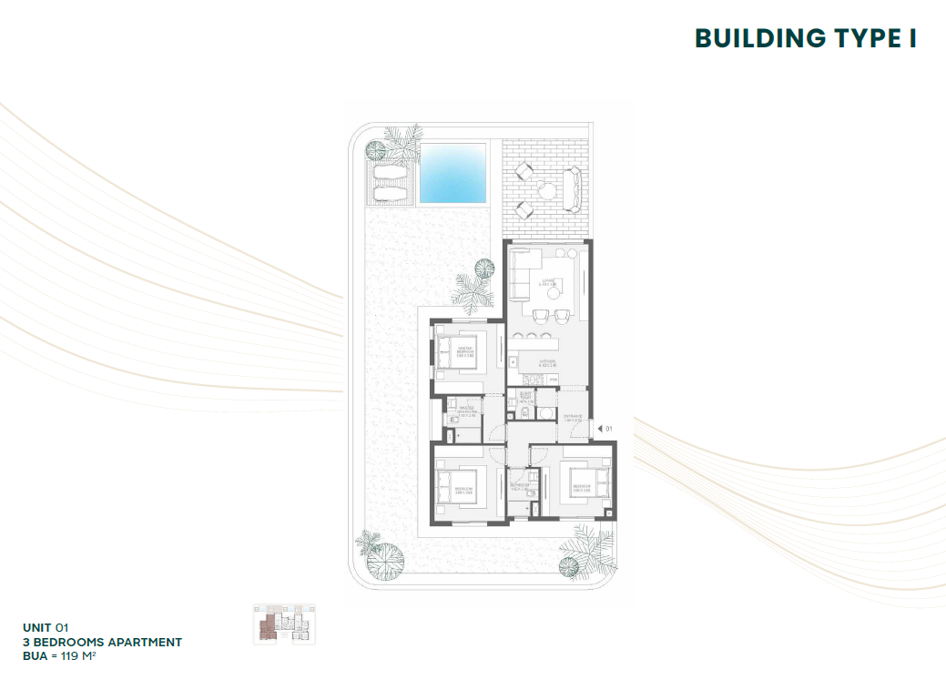Floor plan for chalet at Makadi Heights