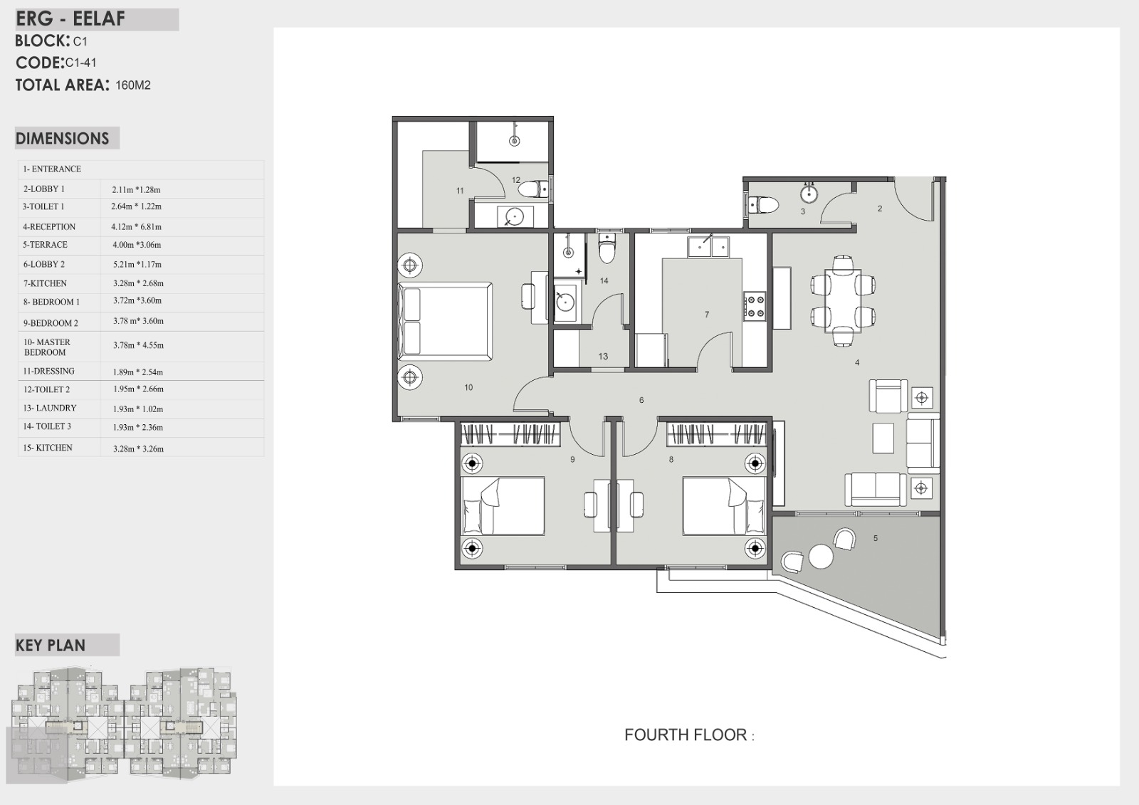 Floor plan for apartment at Eelaf Residence