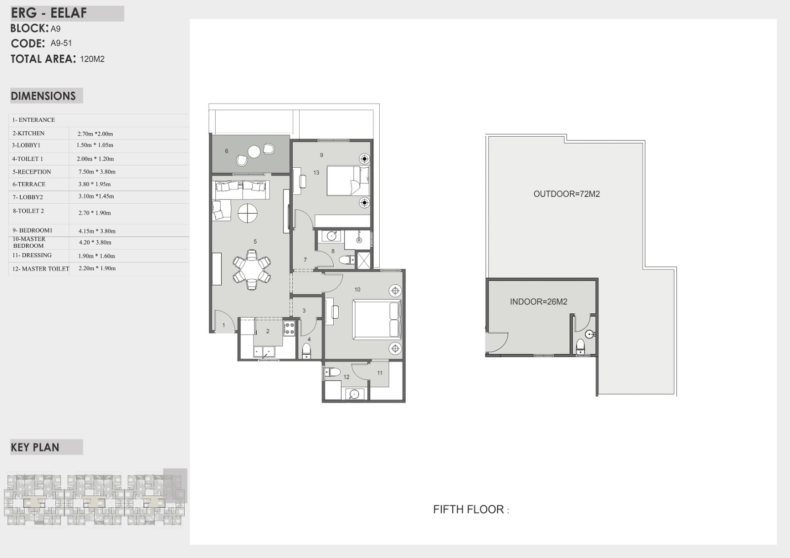 Floor plan for apartment at Eelaf Residence