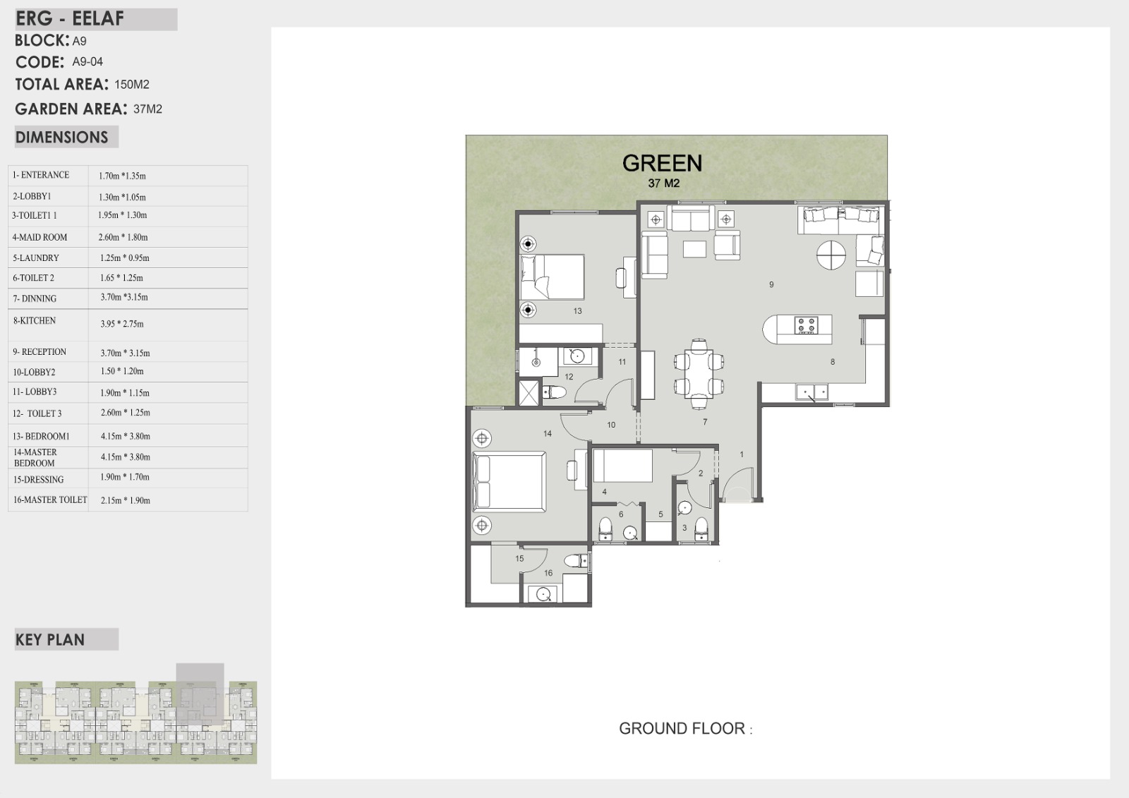 Floor plan for apartment at Eelaf Residence