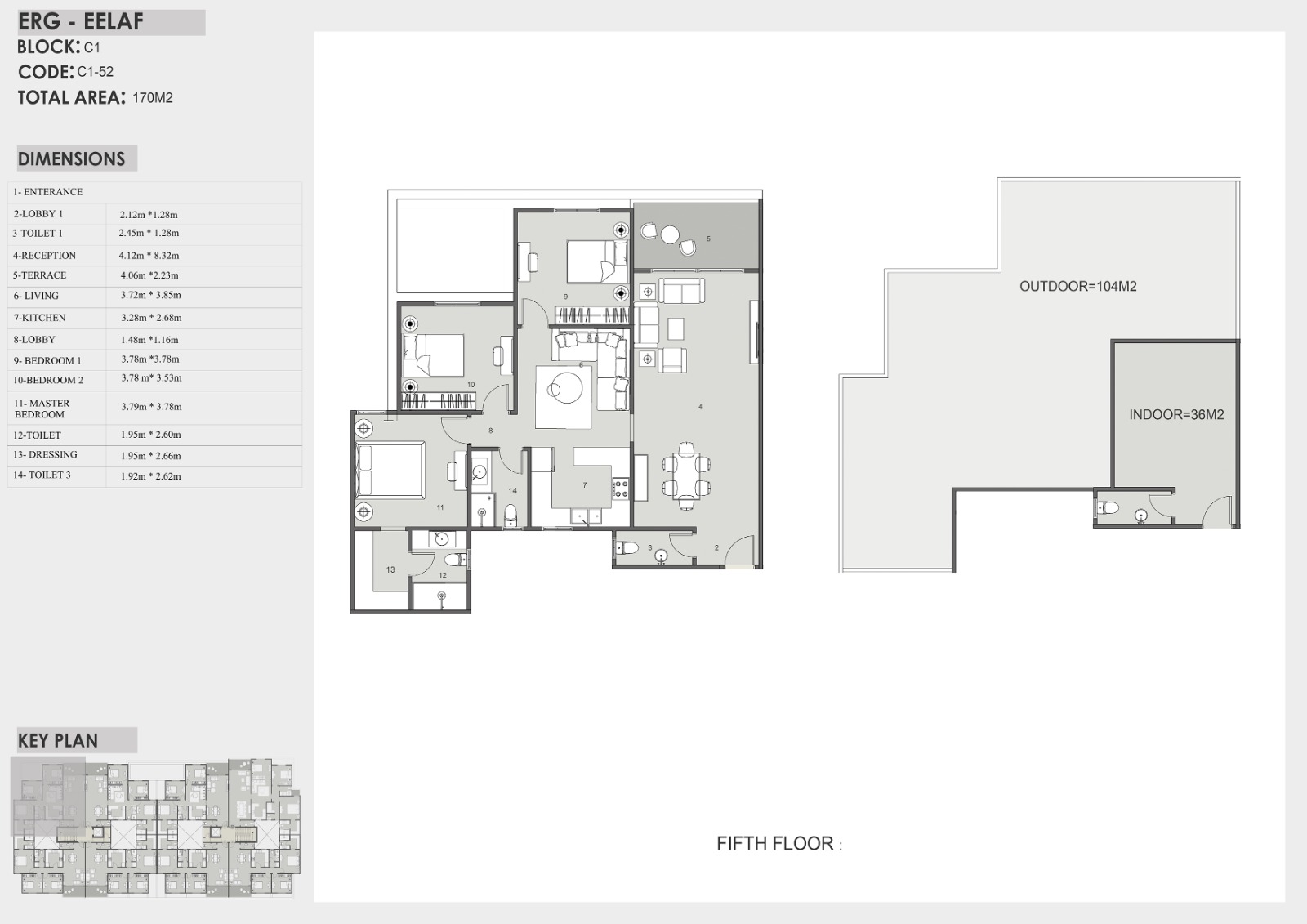 Floor plan for apartment at Eelaf Residence