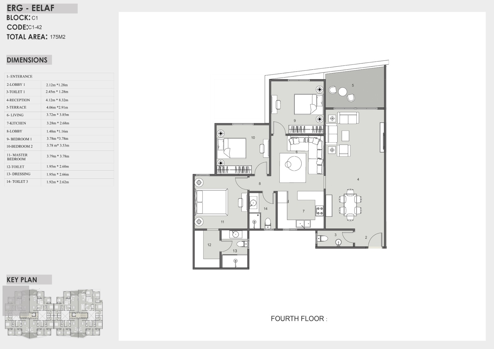Floor plan for apartment at Eelaf Residence