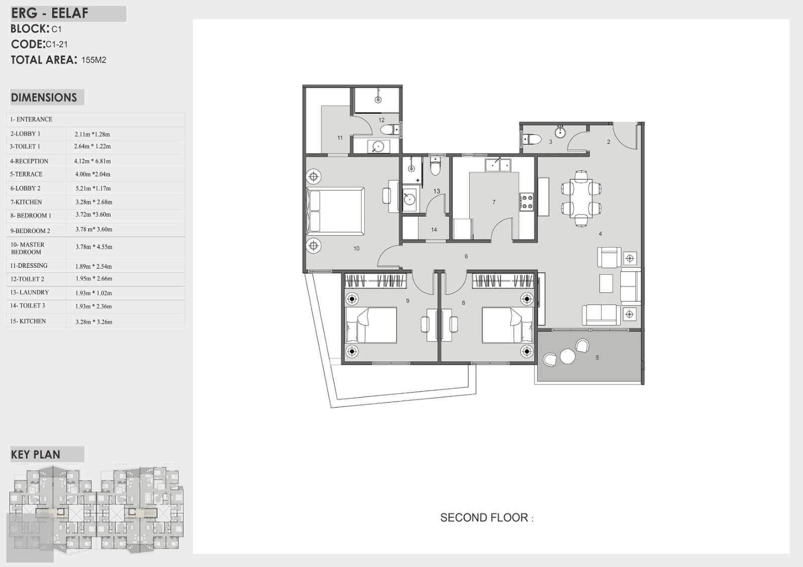 Floor plan for apartment at Eelaf Residence