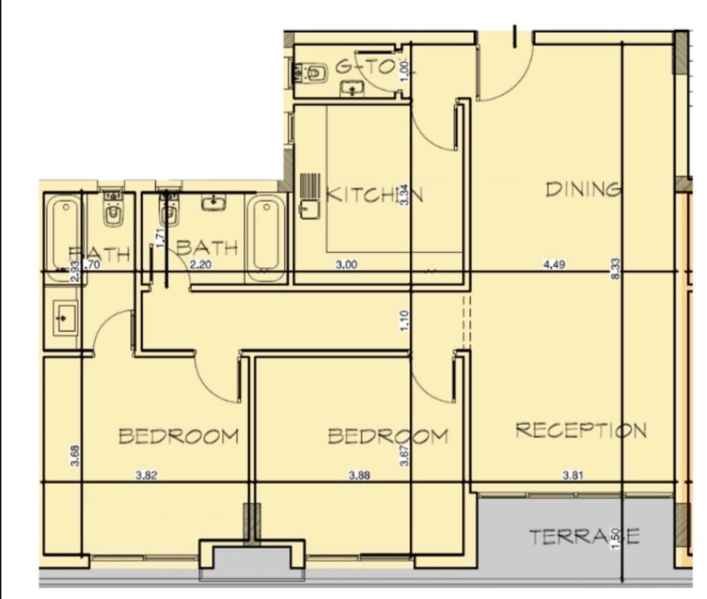 Floor plan for apartment at Bloomfields