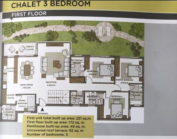 Floor plan for chalet at Bo Island